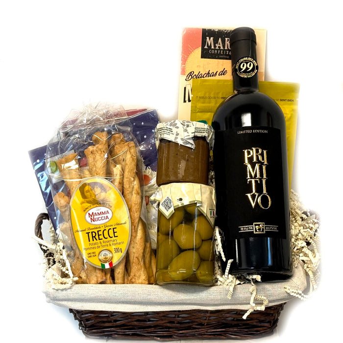 "Nibbles & Nightcap" Gift Basket