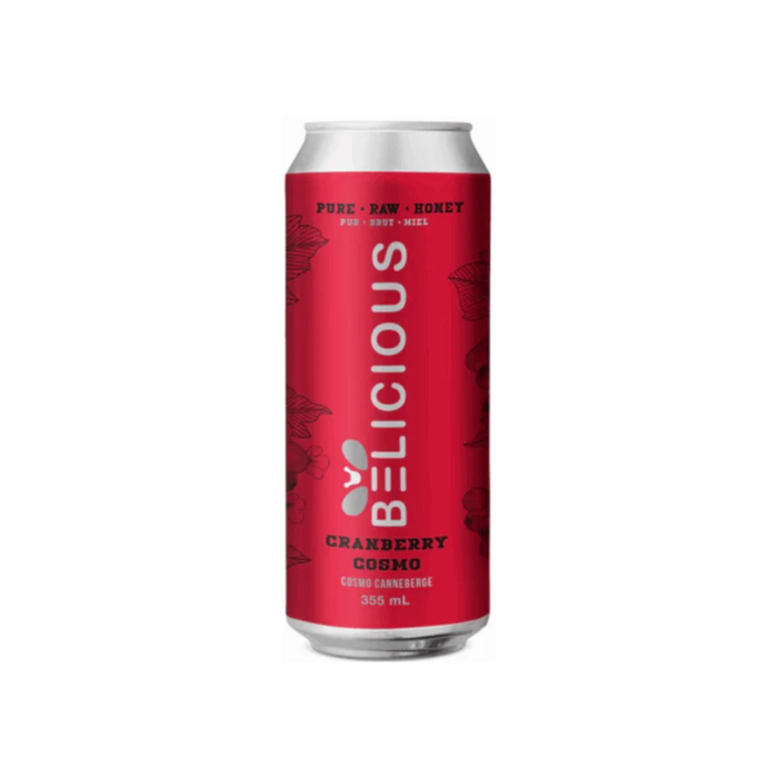 Belicious Cranberry Cosmo Sparkling Honey Beverage (355 mL)