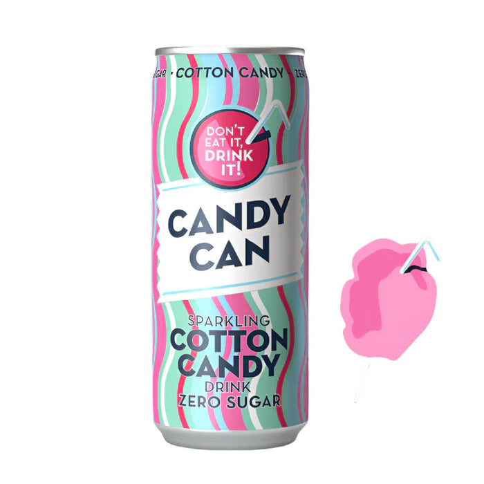 Candy Can Cotton Candy Sparkling Zero Sugar Drink (330 mL)