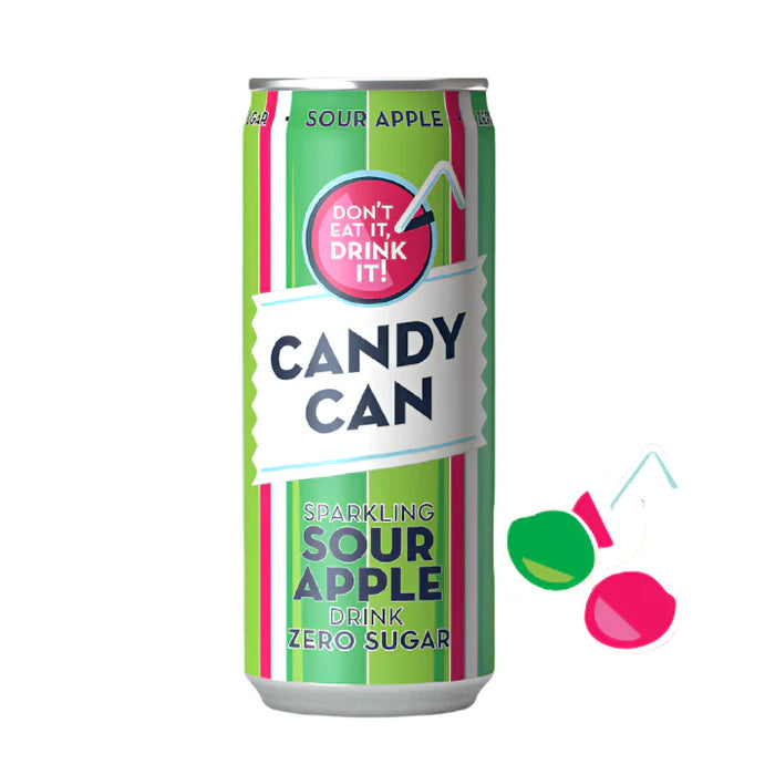Candy Can Sour Apple Sparkling Zero Sugar Drink (330 mL)
