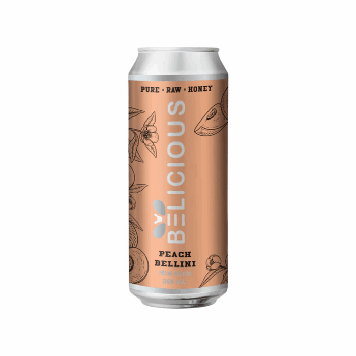 Belicious Peach Bellini Sparkling Honey Beverage (355 mL)