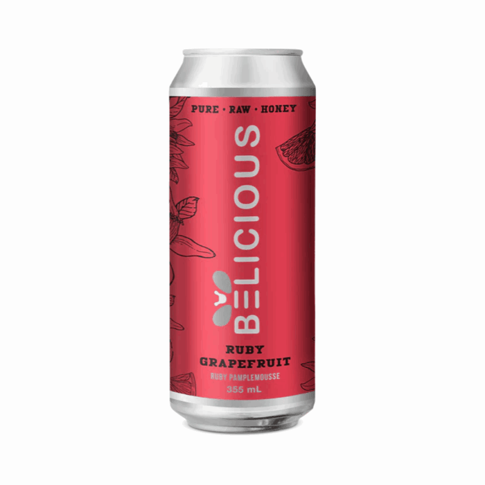 Belicious Ruby Grapefruit Sparkling Honey Beverage (355 mL)