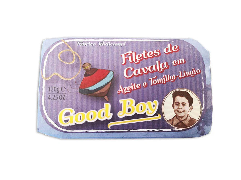 Good Boy Mackerel Fillets with Lemon and Thyme in Olive Oil (120 g)