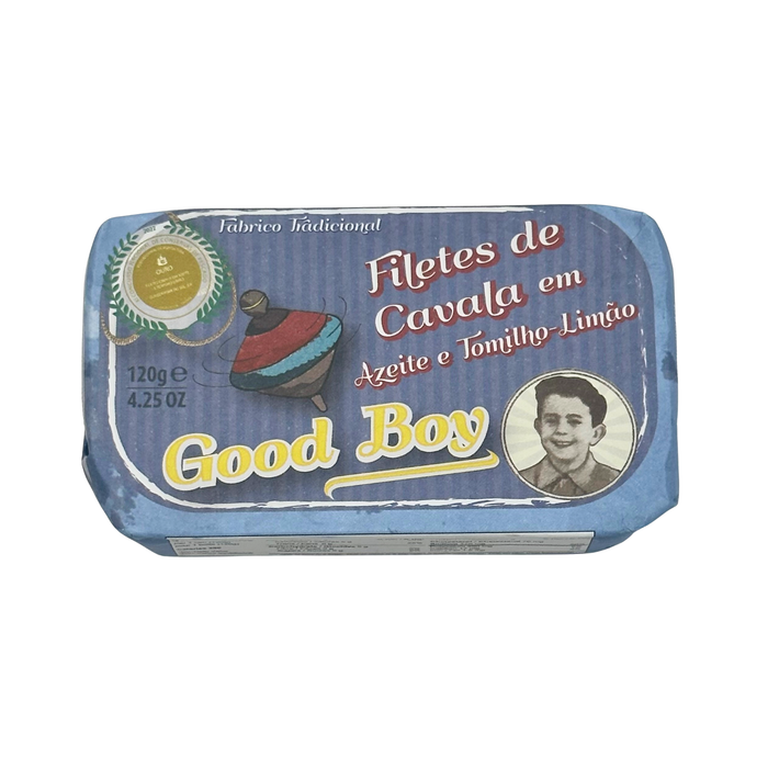 Good Boy Mackerel Fillets with Lemon and Thyme in Olive Oil (120 g)