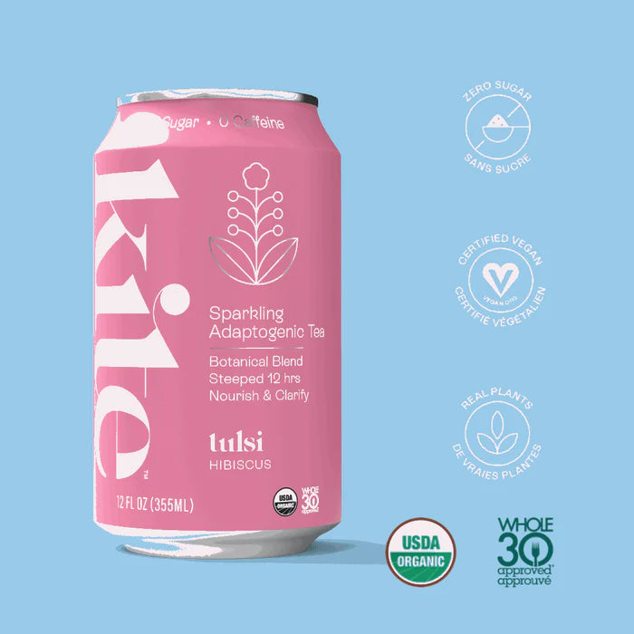Kite Tulsi Hibiscus Sparkling Adaptogenic Tea (355 mL)