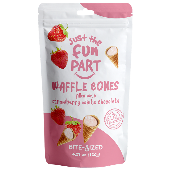 Just the Fun Part Strawberry White Chocolate Waffle Cones (120 g)