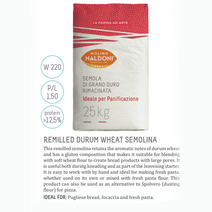 Molino Naldoni Rimacinata (Remilled) Flour (25kg)
