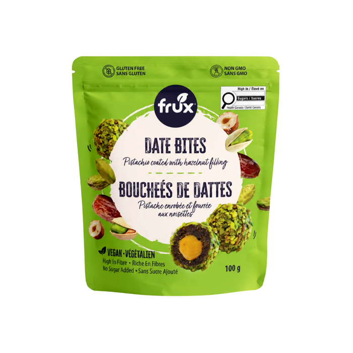 Frux Pistachio Date Bites with Hazelnut Cream Filling (100g)