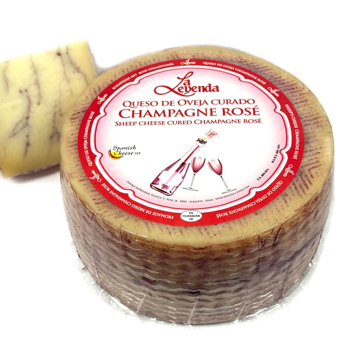 La Leyenda Rosé Champagne Sheep Cheese Wedge (500 g)