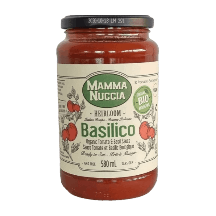 Mamma Nuccia Organic Ready-to-Eat Tomato-Basil Sauce (580 mL)