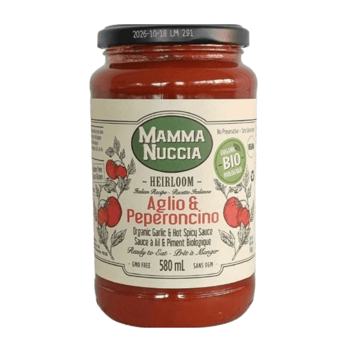 Mamma Nuccia Organic Ready-to-Eat Garlic & Chilli Sauce (580 mL)