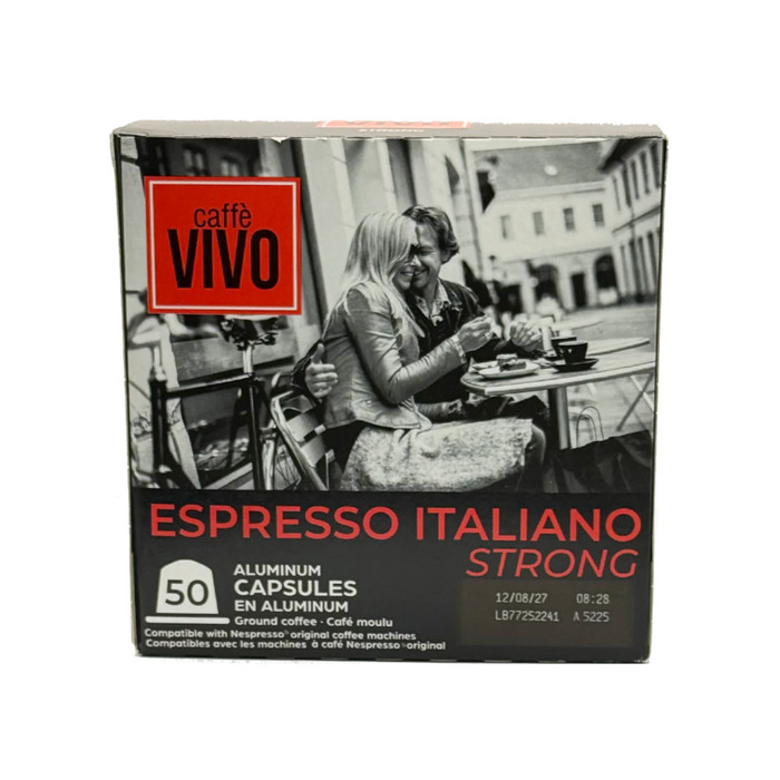 Caffe Vivo Strong Espresso Aluminum Capsules (50 x 5 g)